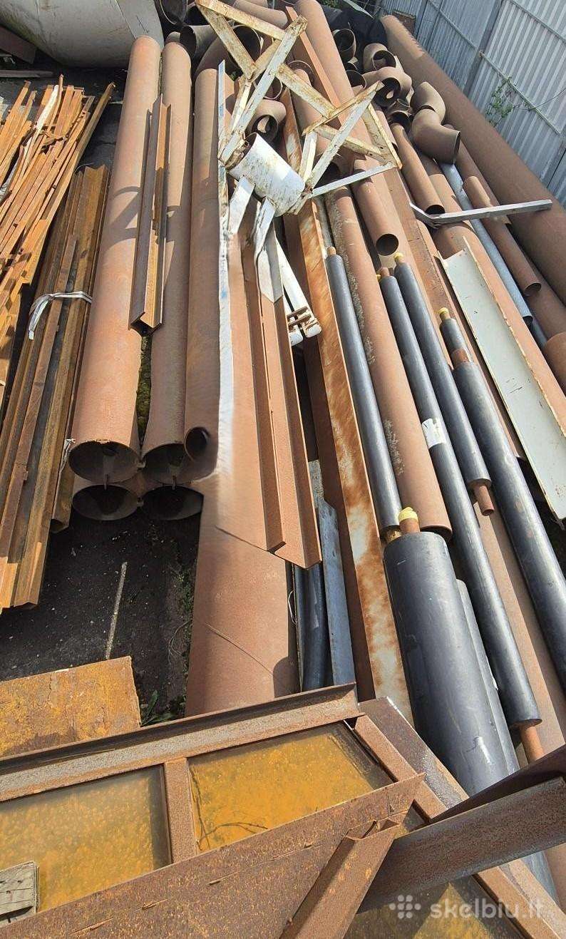 Parduodami juodo metalo vamzdžiai, lankstai ir kit