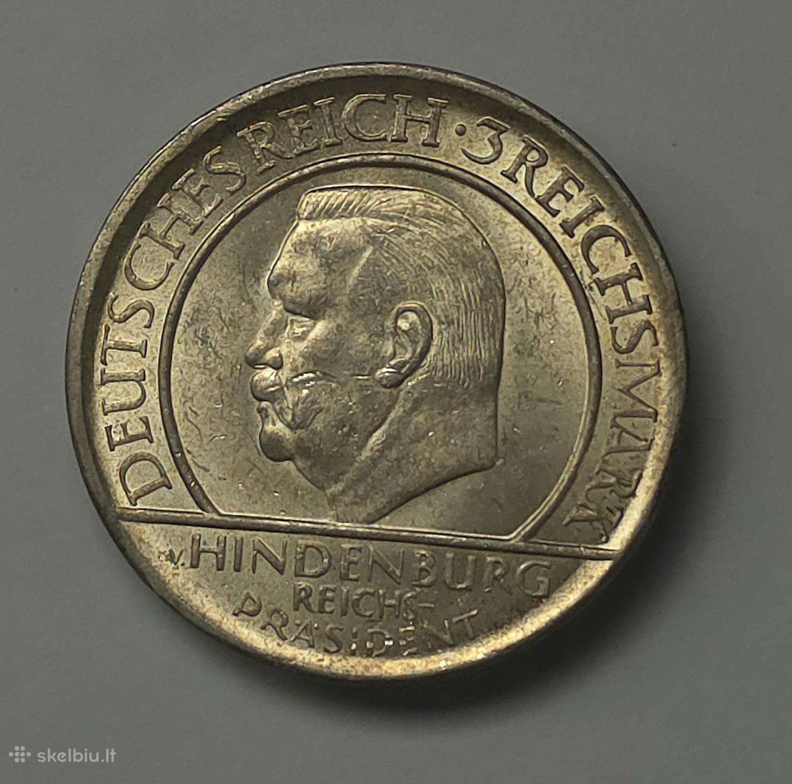 3 Reichsmark 1929 J (Veimaro Konstitucija)