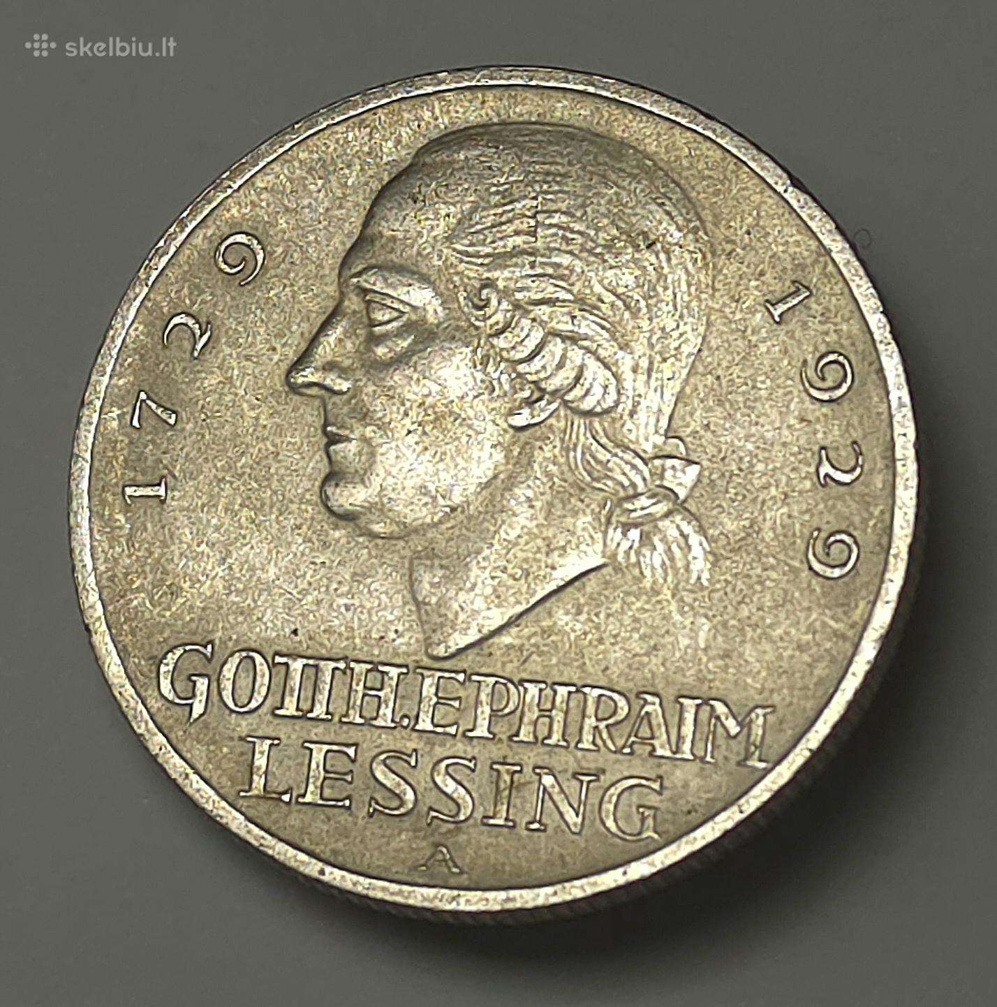3 Reichsmark 1929 A (G. E. Lessing)