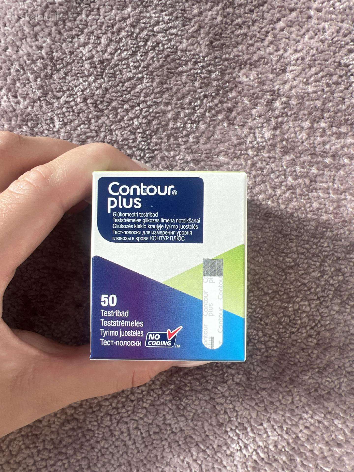 Contour plus juostelės cukraus kiekiui matuoti