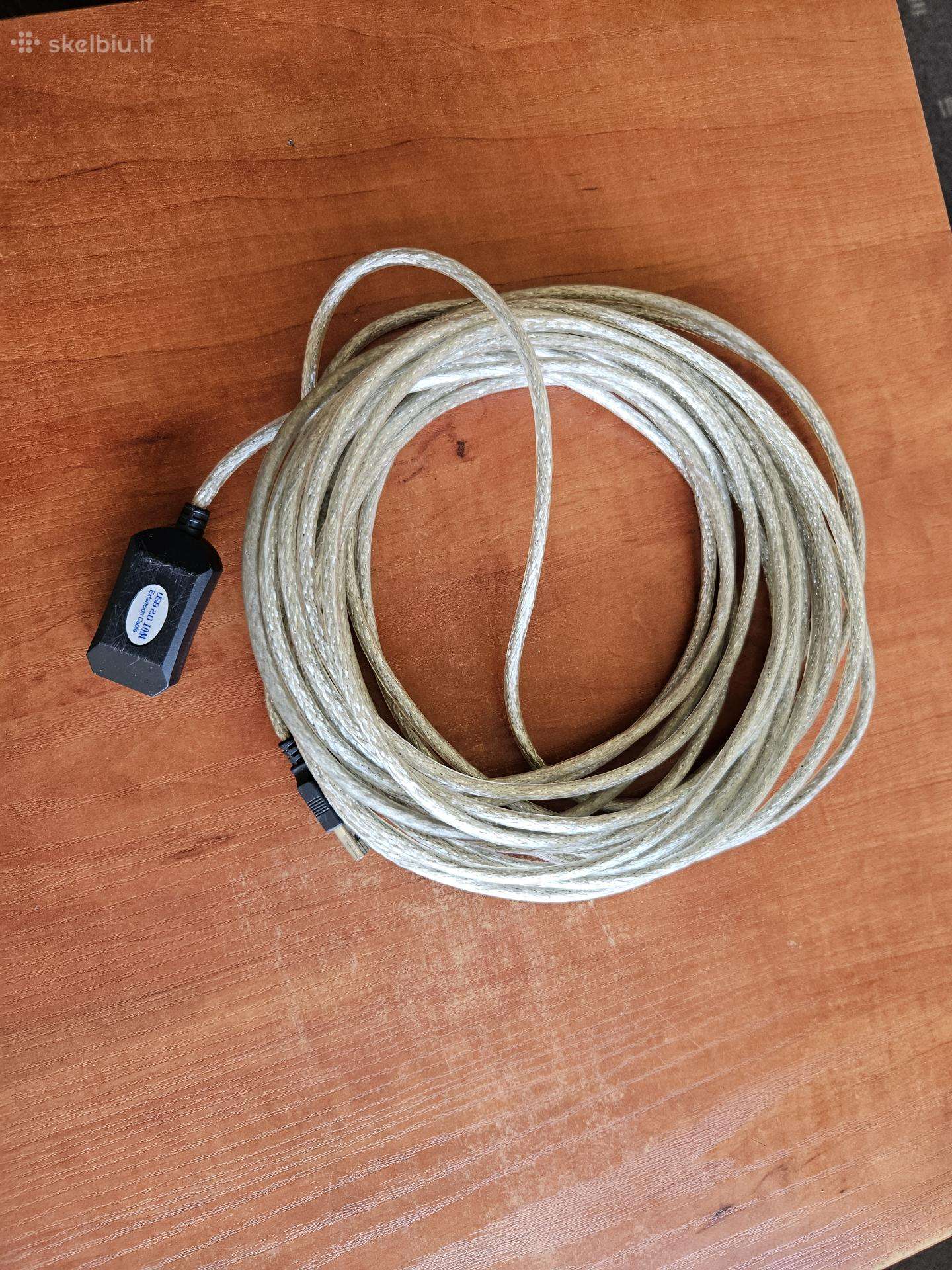 Usb laidas 10m su maitinimu