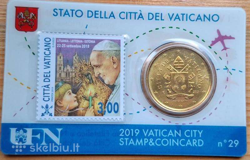 Vatikanas 2019 50 cent (kortelėje su pašto ženklu)