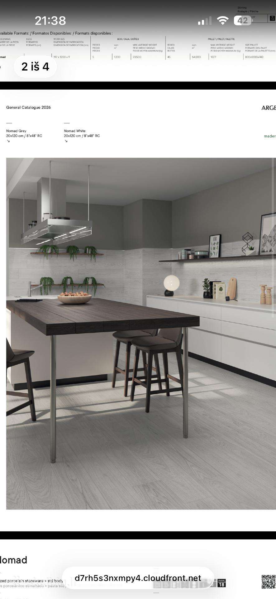 Plyteles Argenta nomad grey rect