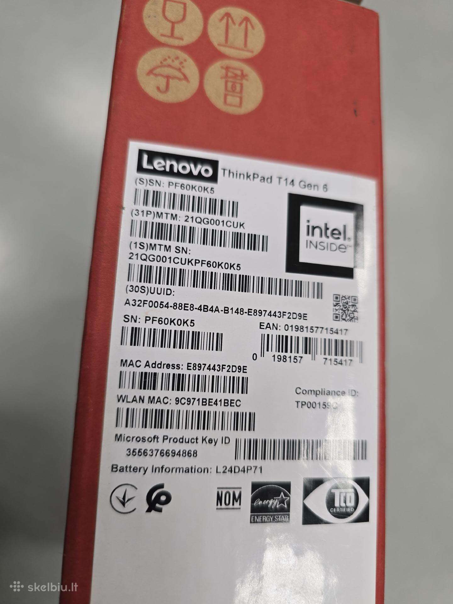 Lenovo thinkpad t14 naujas 32gb Ultra 7 258v