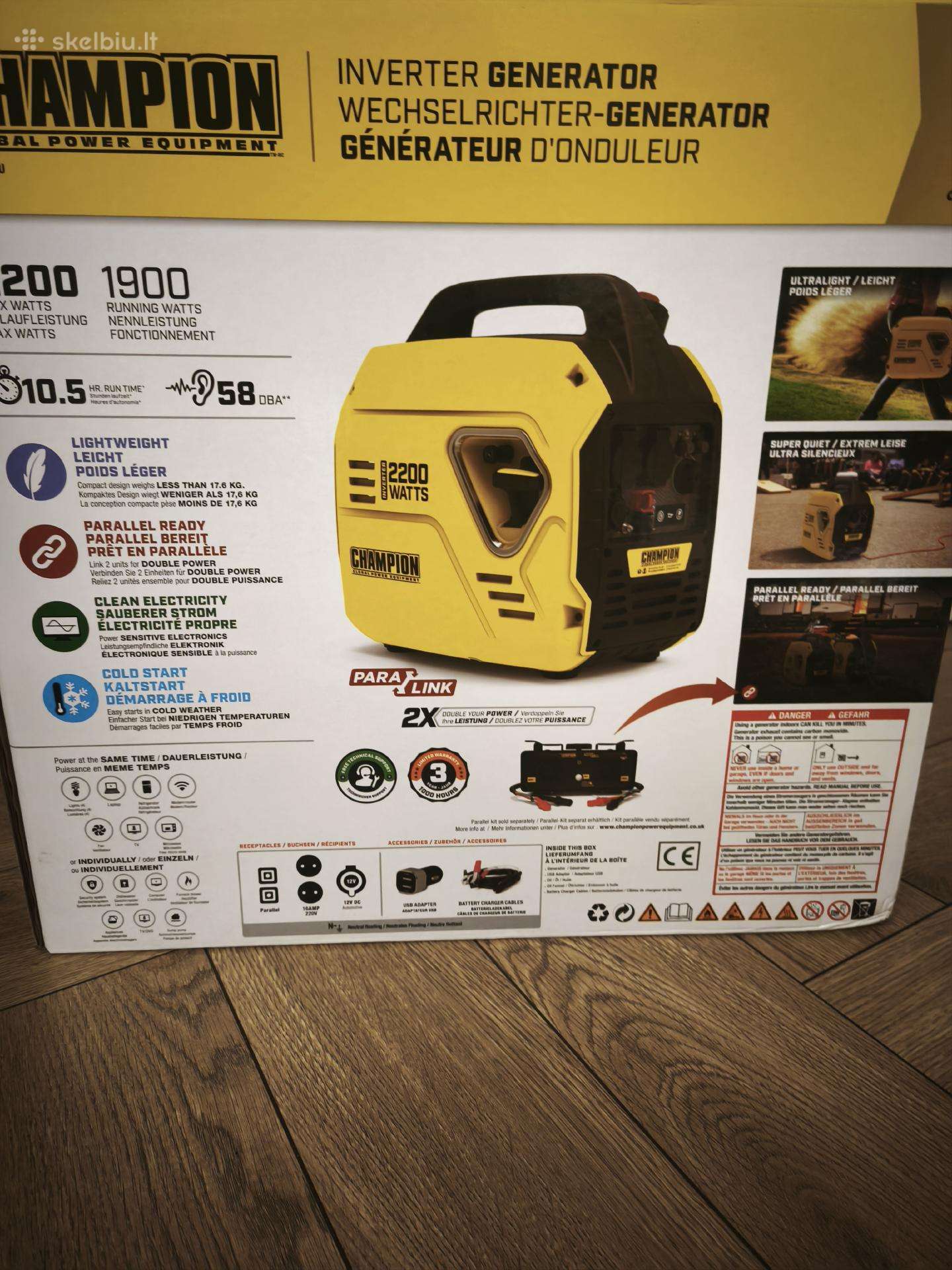 Naujas Champion 2200 W inverterinis generatorius