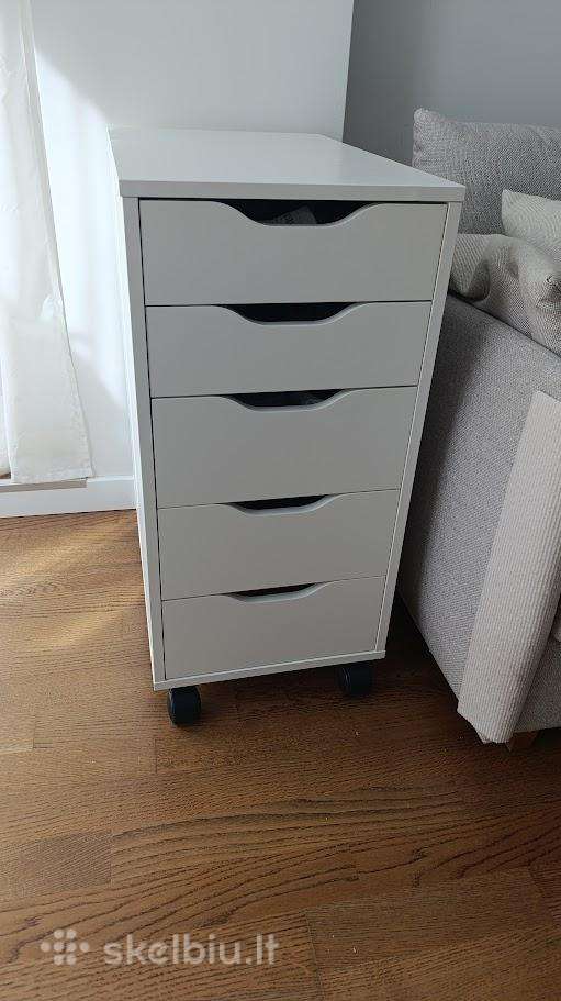 Ikea - Alex Stalčių spintelė su ratukais, balta