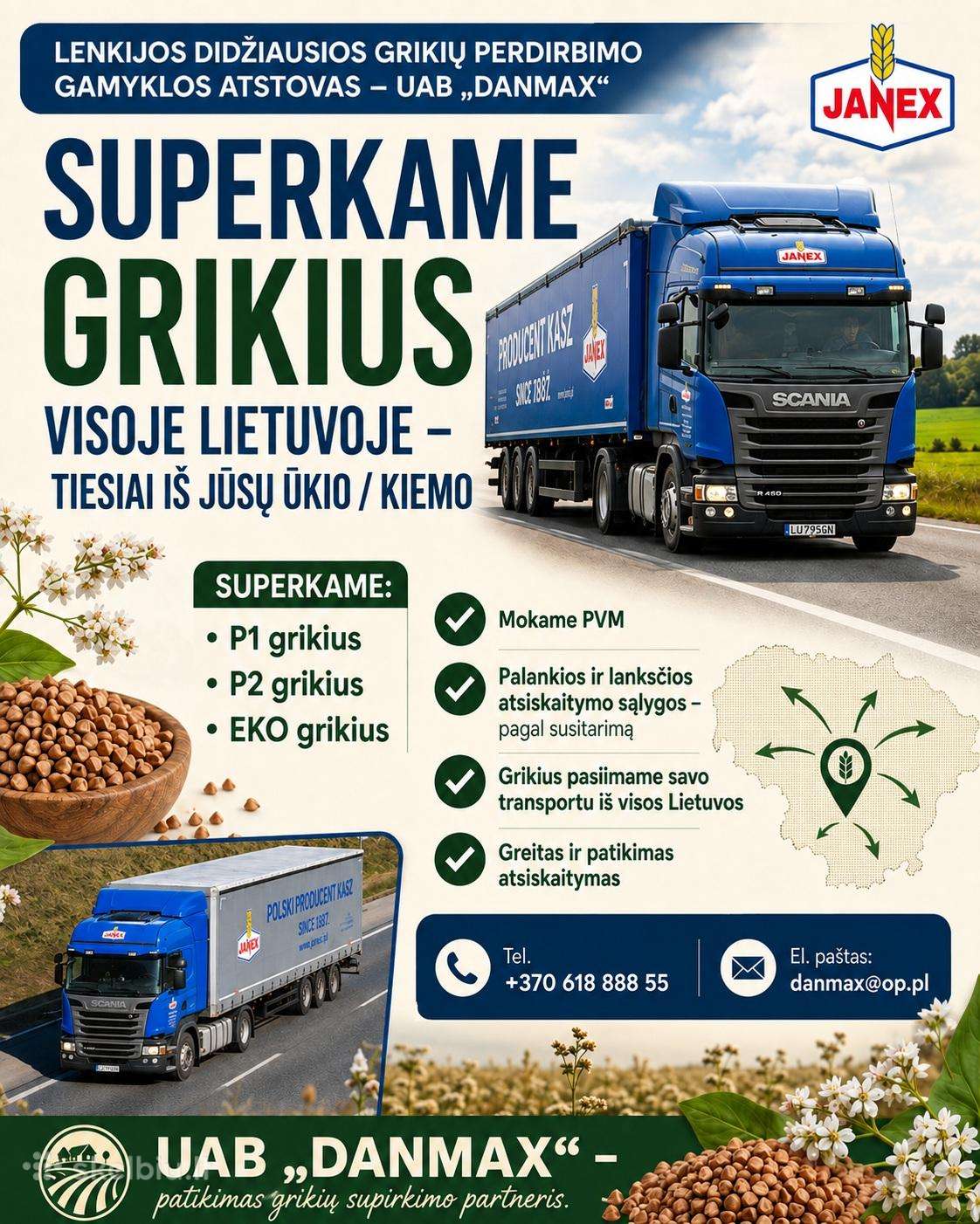 Superkame Grūdus, Grikius ,parduodame-kalkės.