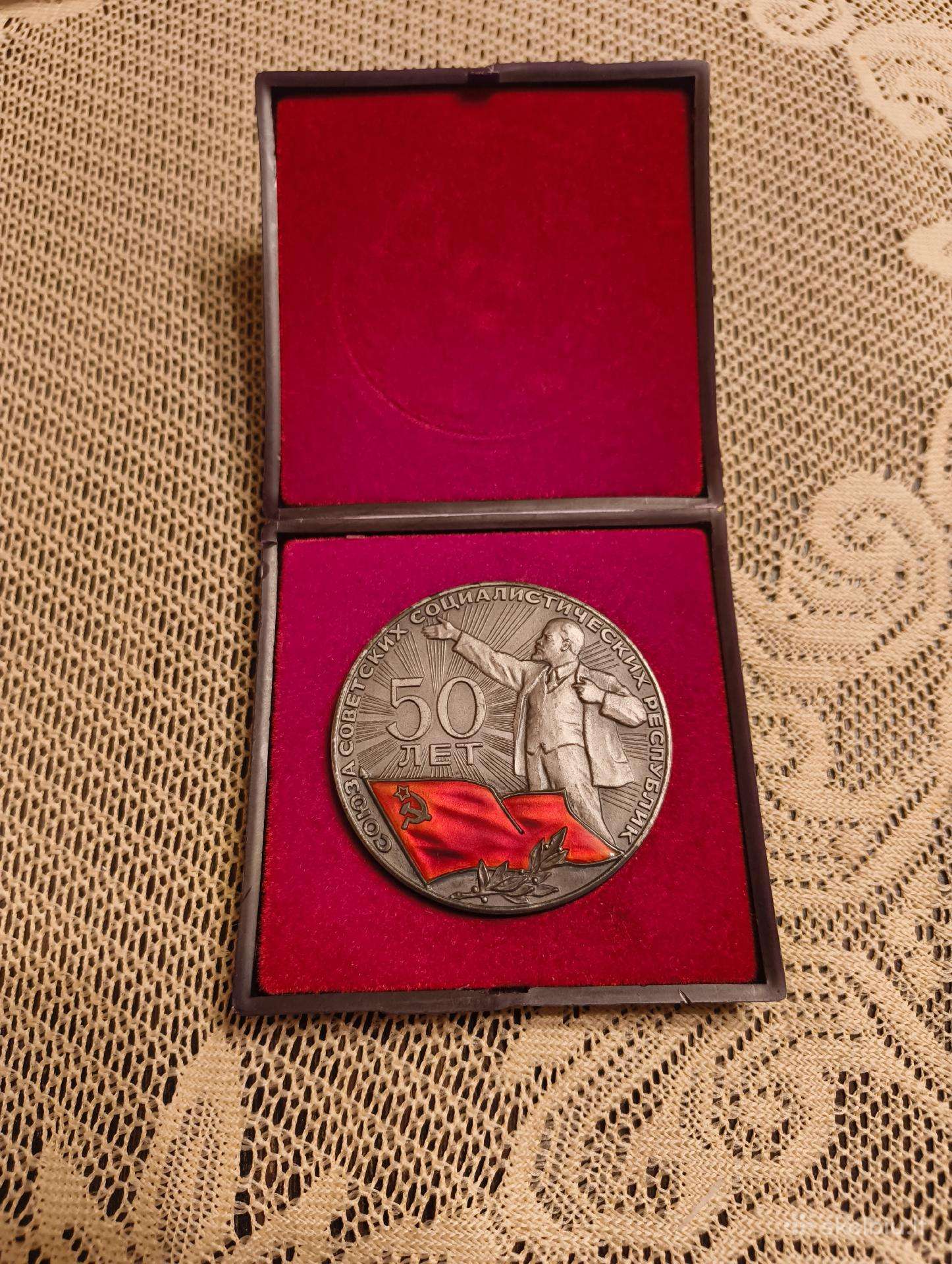 CcCCCP 50 Metų Atminimo Medalis Originalioje Dezut