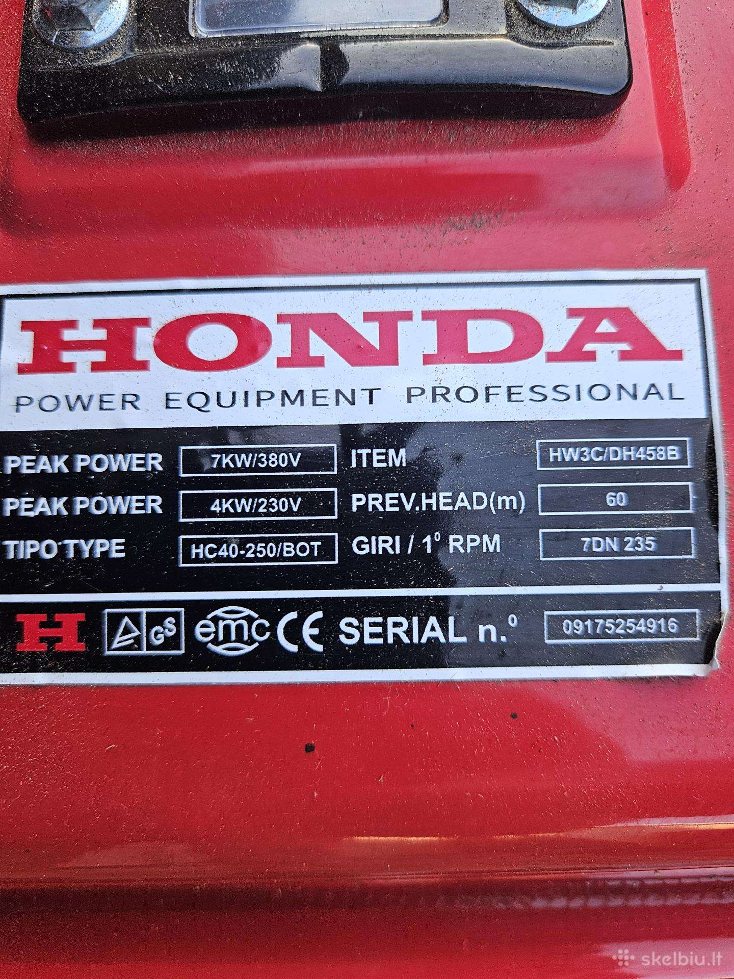 Parduodamas generatorius Honda 4kw naujas 500€