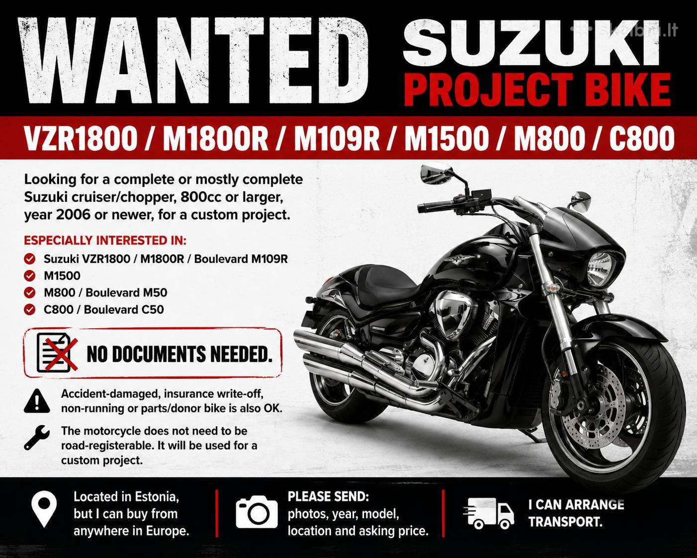 Perku Suzuki Vzr1800 / M1800r / M109r / M1500 / M8