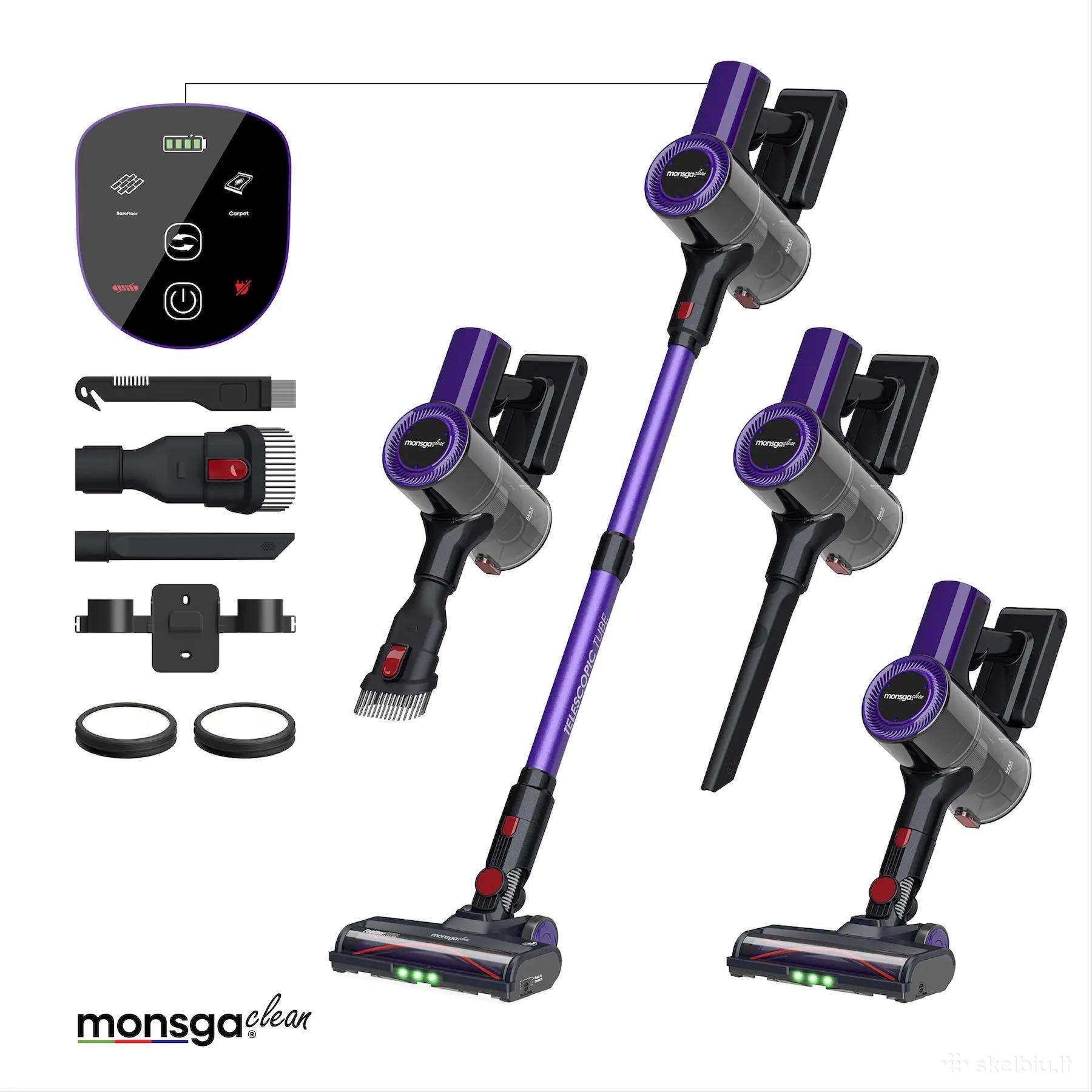 Naujas Monsga M100 Purple belaidis siurblys 55 kpa