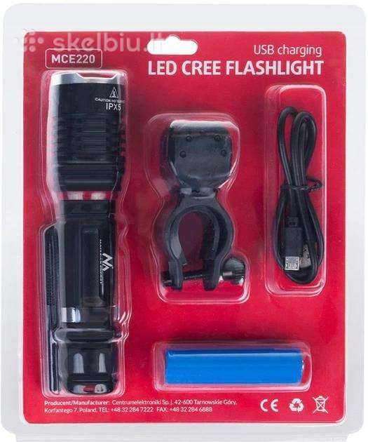 Maclean Mce220 LED žibintas su dviračio laikikliu