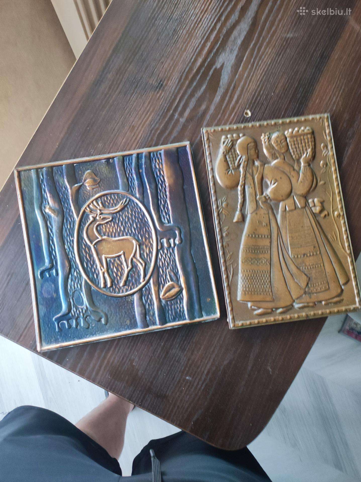 Vintažinės dekoratyvinės metalinės plokštės