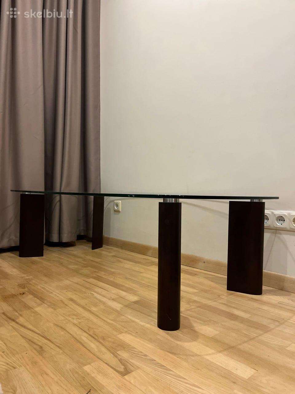 Stiklinis kavos staliukas 74x144x40cm