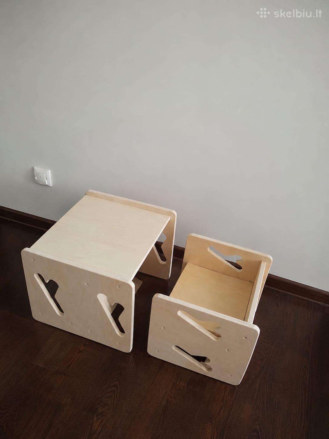 Montessori medinis stalas su kėde vaikams