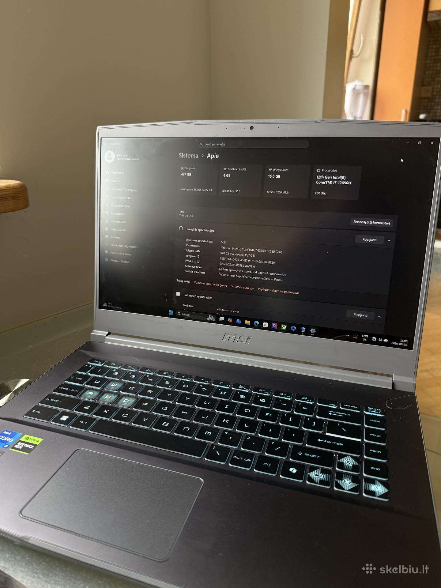 Msi Thin 15 B12uc