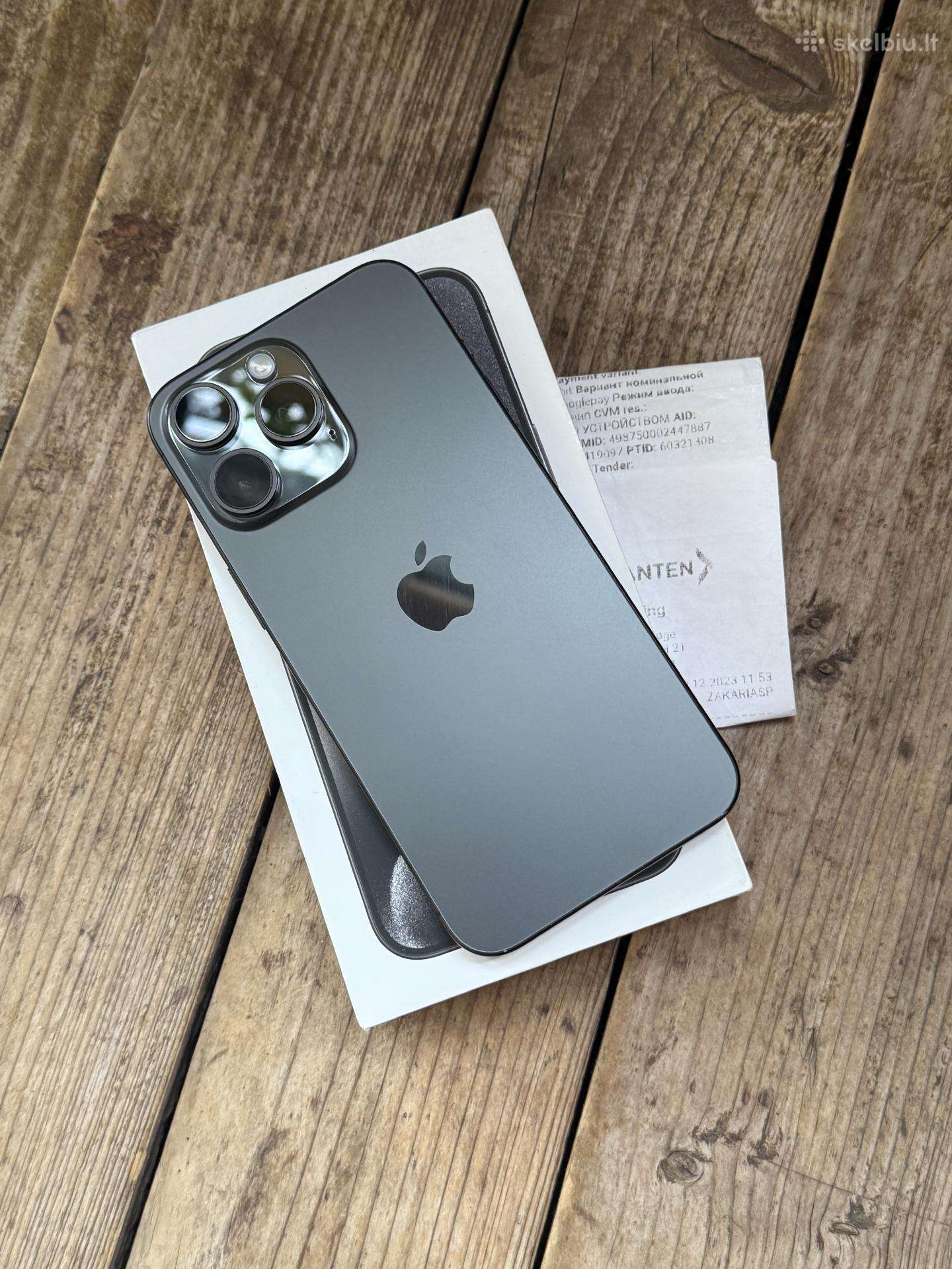 Apple iPhone 15 Pro Max 256gb Black Su Dokumentais