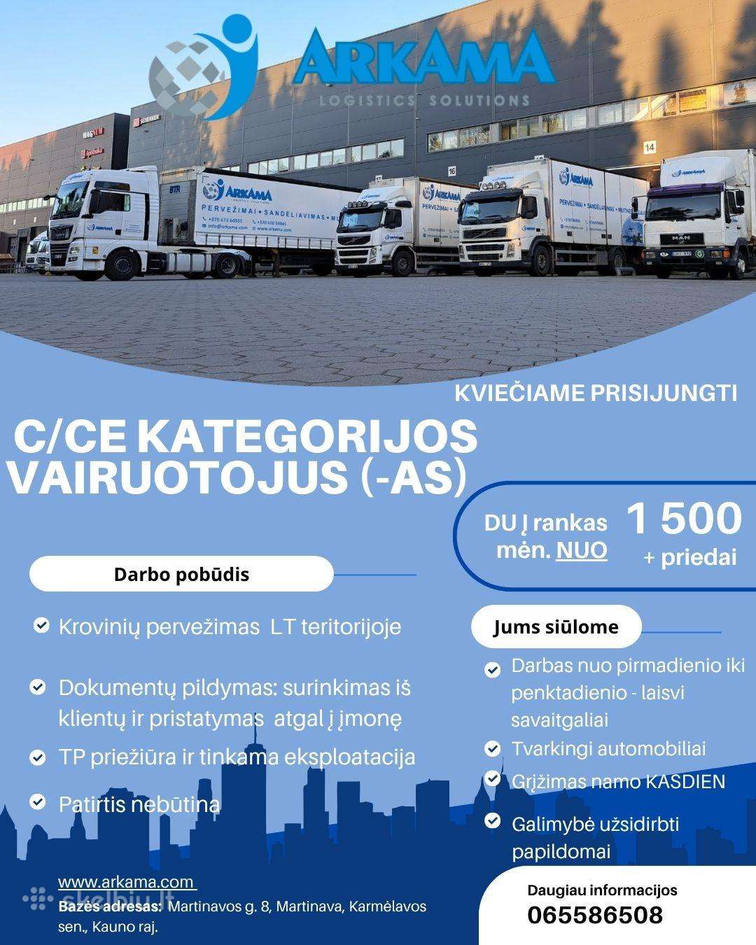 Vairuotojas C, CE kategorija