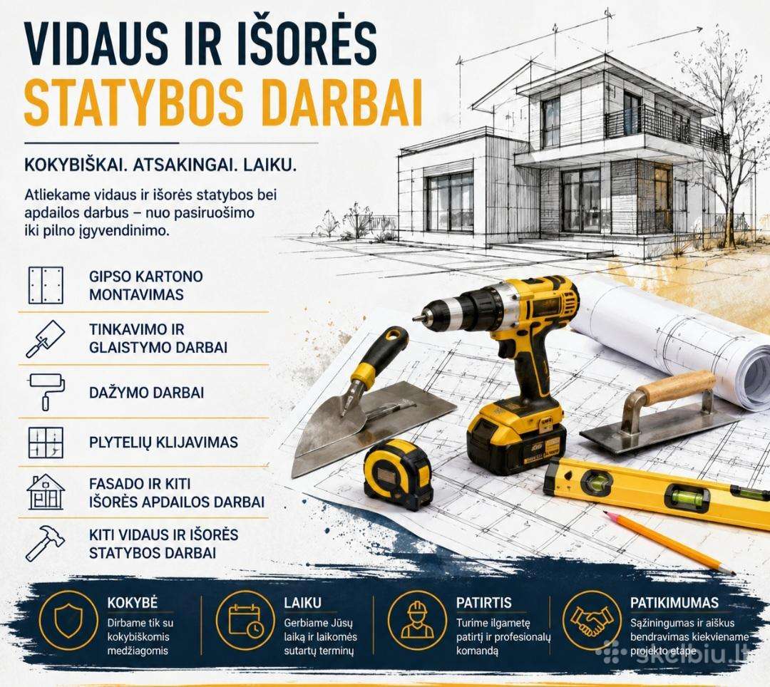 Vidaus Ir Išorės Apdailos Darbai