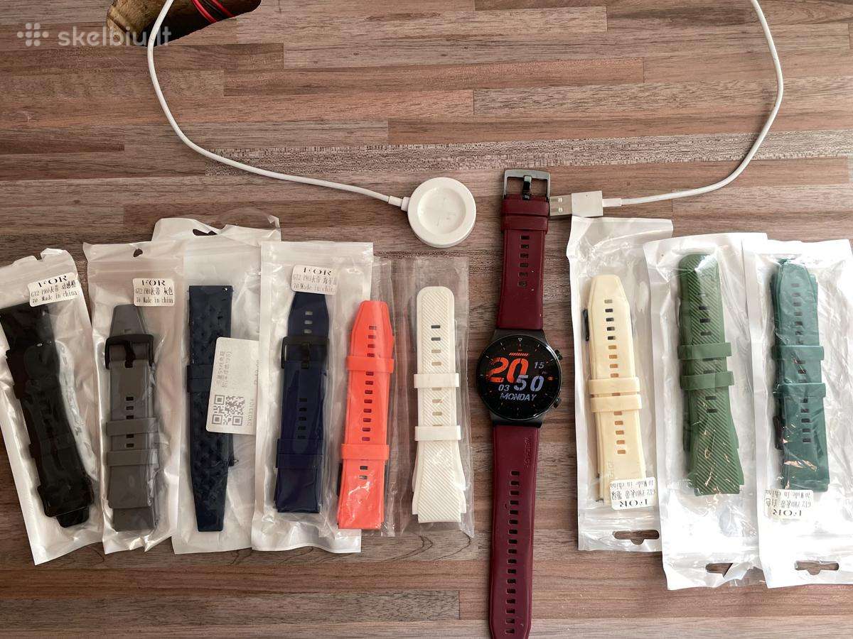 Huawei Watch GT 2 Pro Night Black ir apyrankės