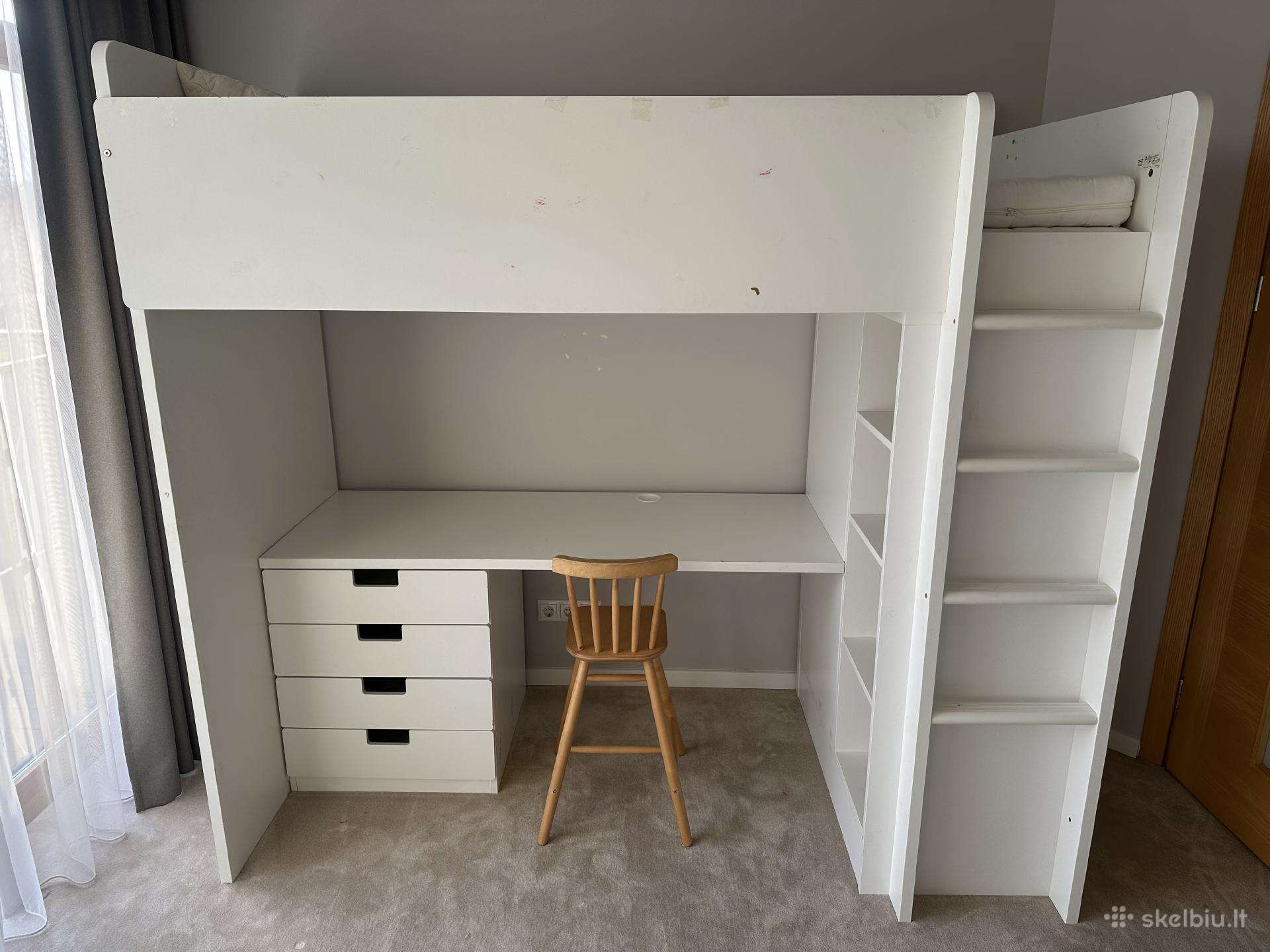 Ikea Smstad aukšta lova su rašomuoju stalu