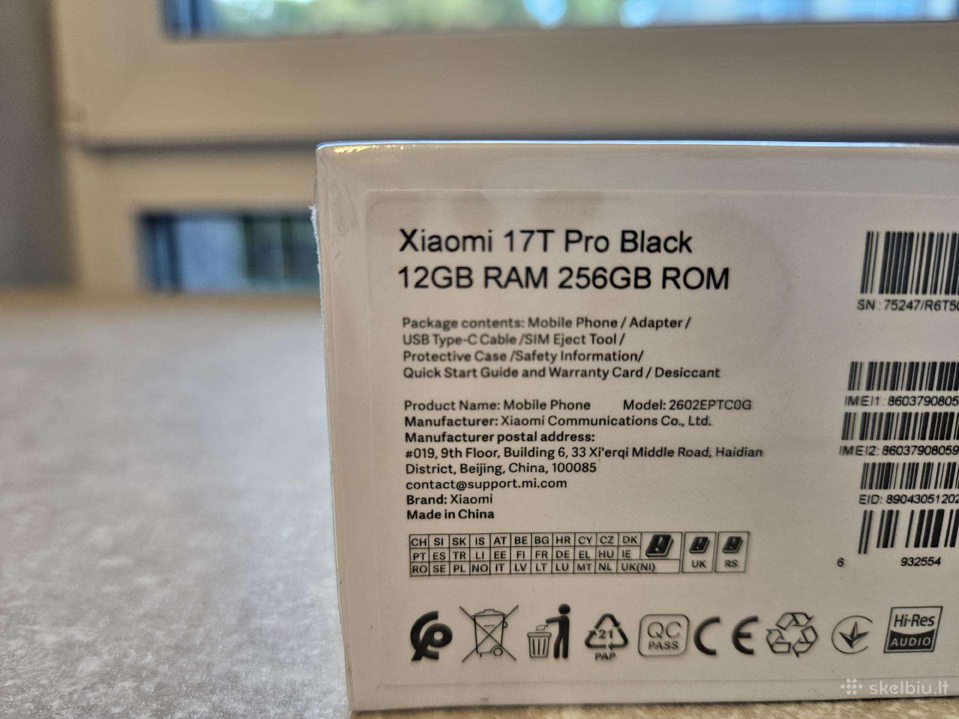 Naujas Xiaomi 17t Pro 256 GB juodas telefonas