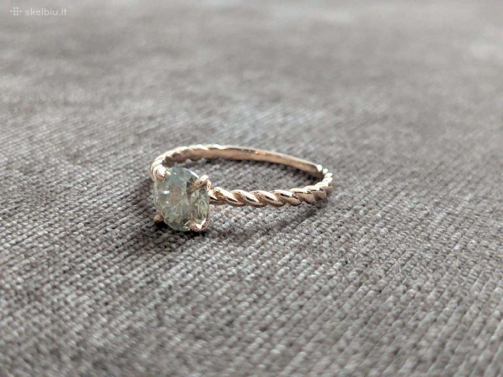 Natūralaus deimanto žiedas – 1,02 ct, Igi