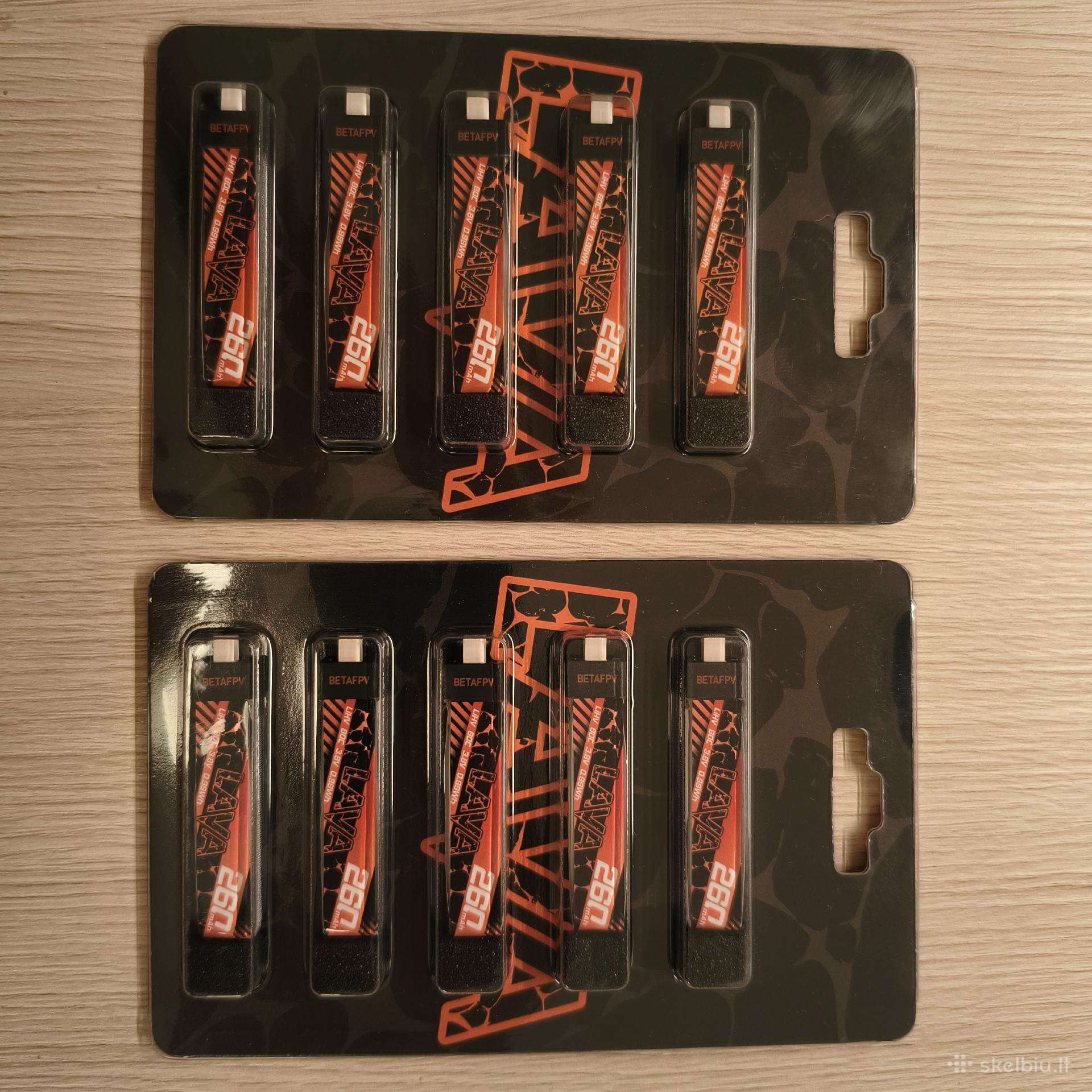 Betafpv Lava Lihv 1s 260mah baterijos whoop fpv.