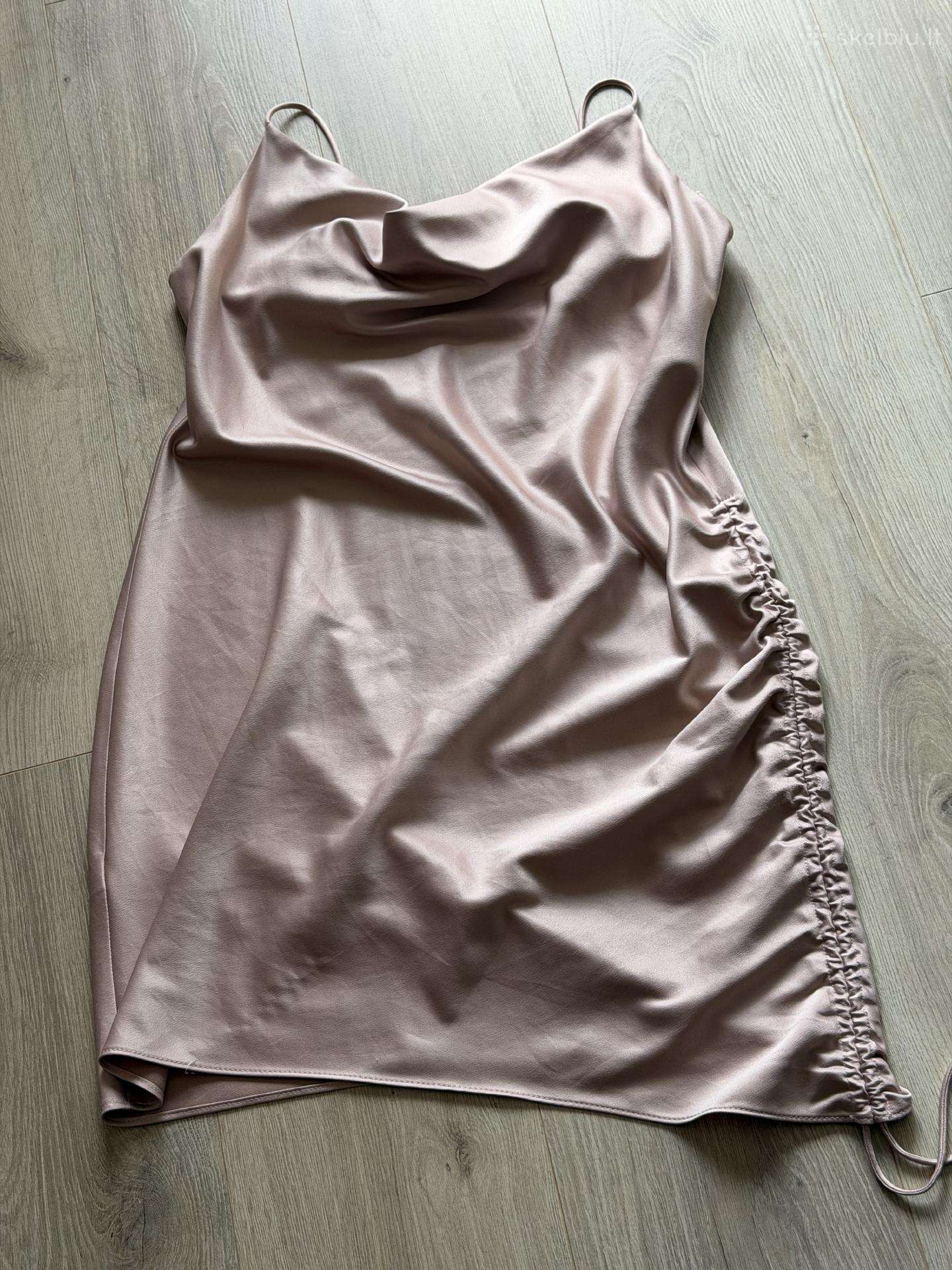 Topshop pink satin cowl neck dress, S/m