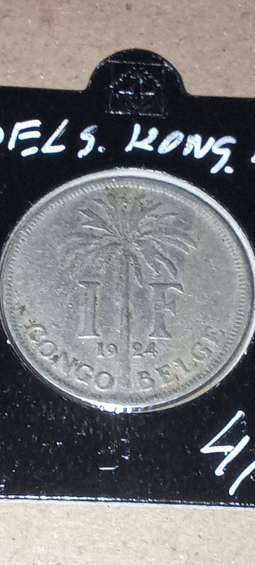 Belgijos Kongas 1 frankas 1924