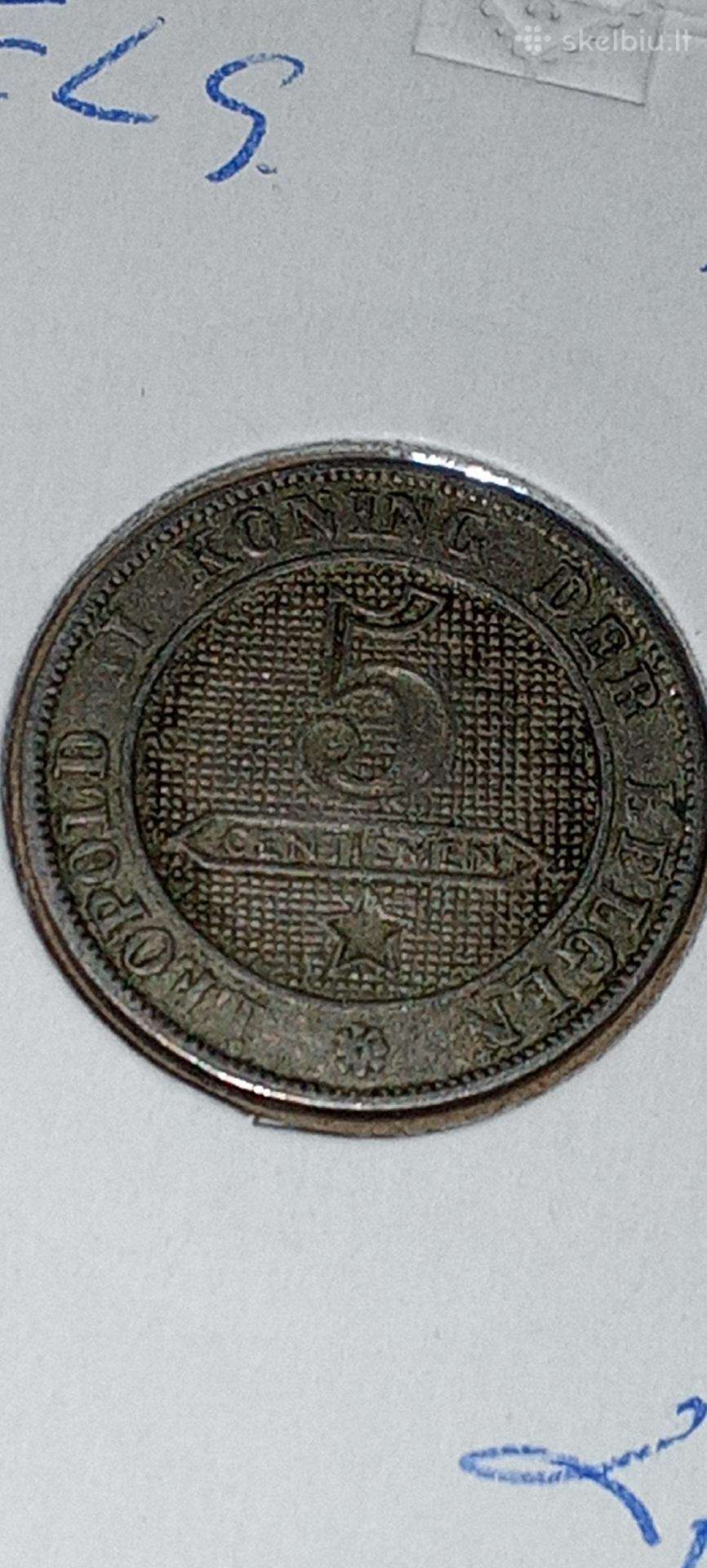Belgija 5 santimai 1894