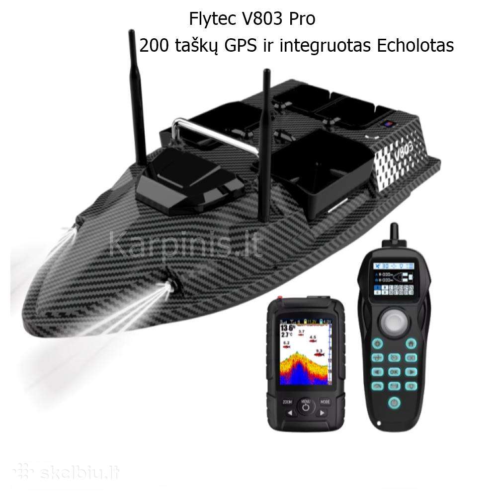 Flytec V803 Pro laivelis su GPS ir Echolotu 300 m