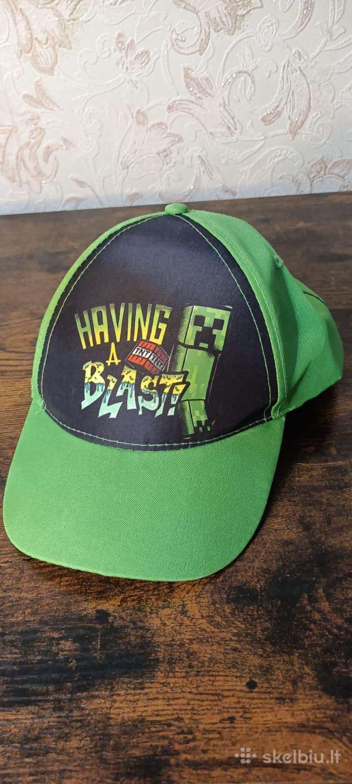 Minecraft Creeper vaikiška kepurė su snapeliu