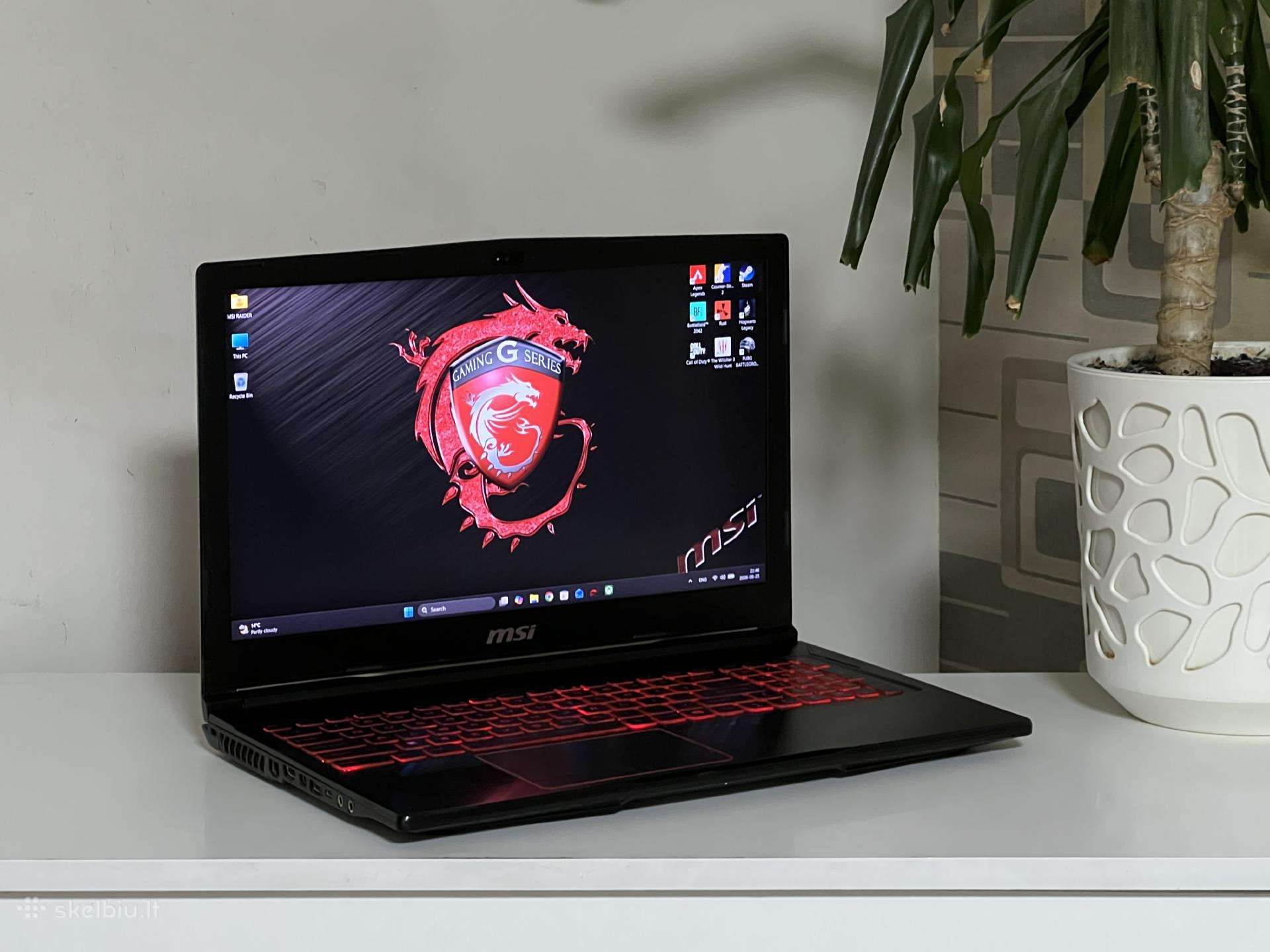 Parduodamas Msi Gl73 Raider su Rtx 2060, I7, 144hz
