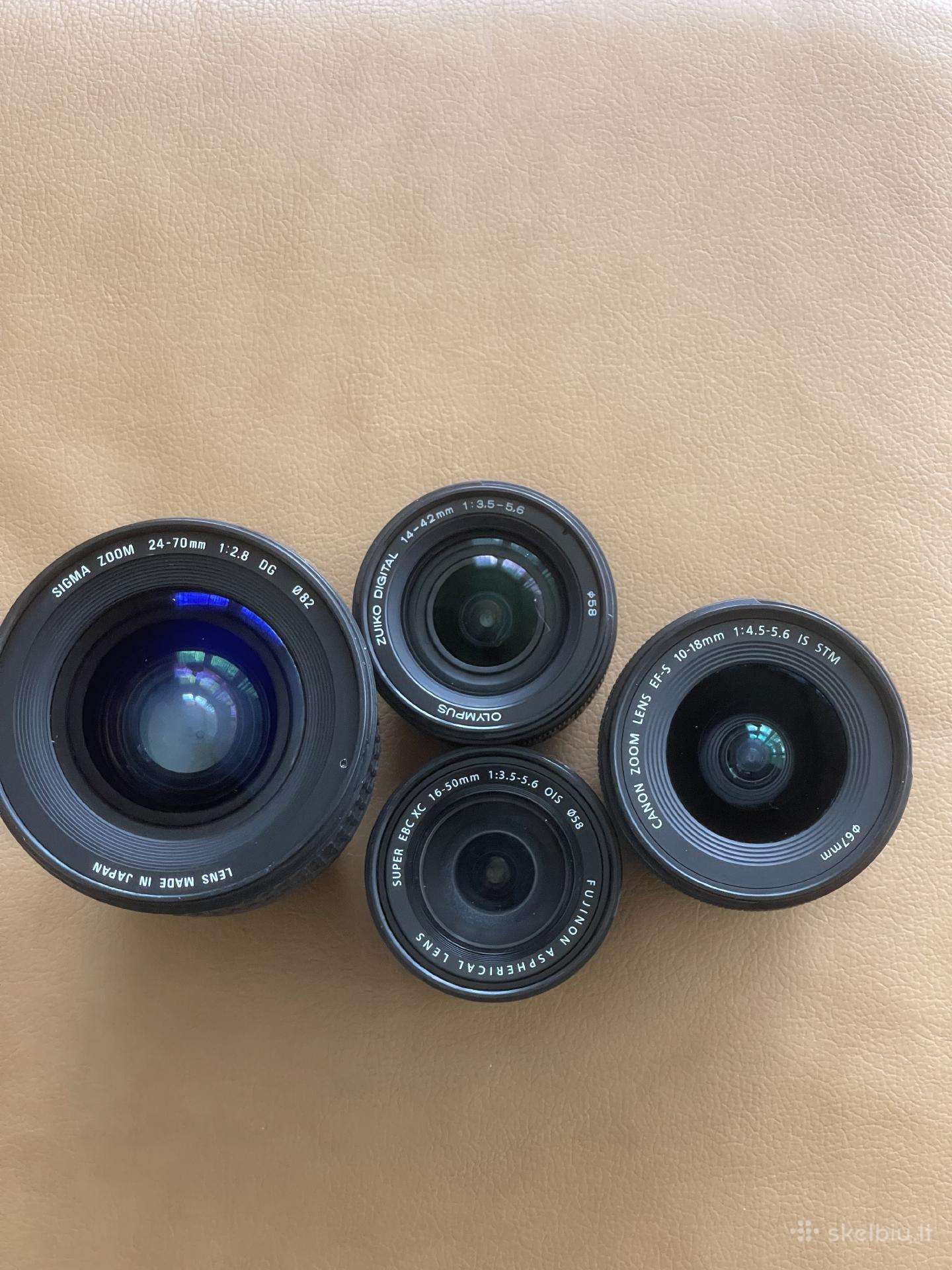 Objektyvai ,fuji,olympus,canon,nikon