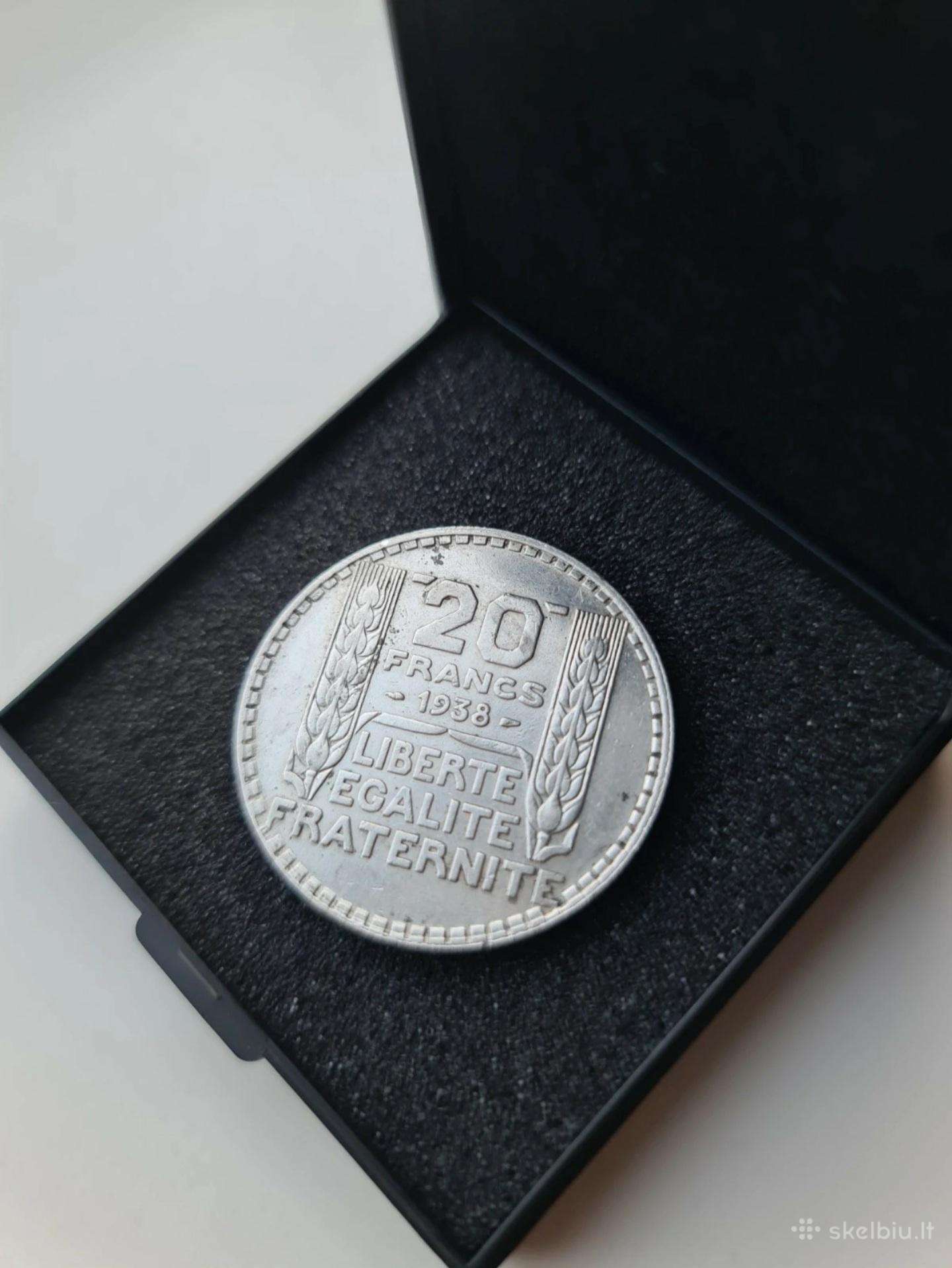 1938 Prancuzijos 20 Franku Sidabrine moneta