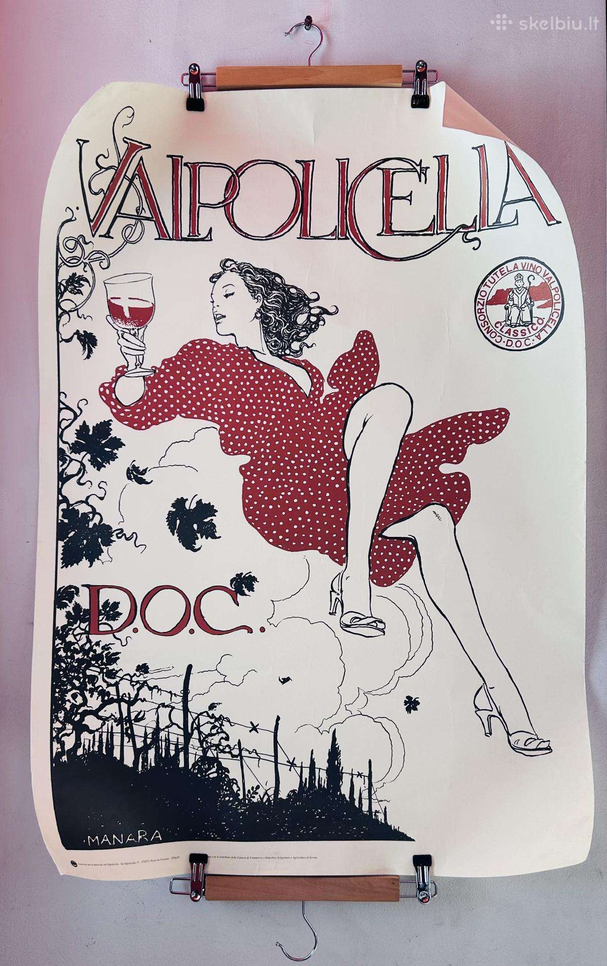 Didelis vintažinis Valpolicella plakatas