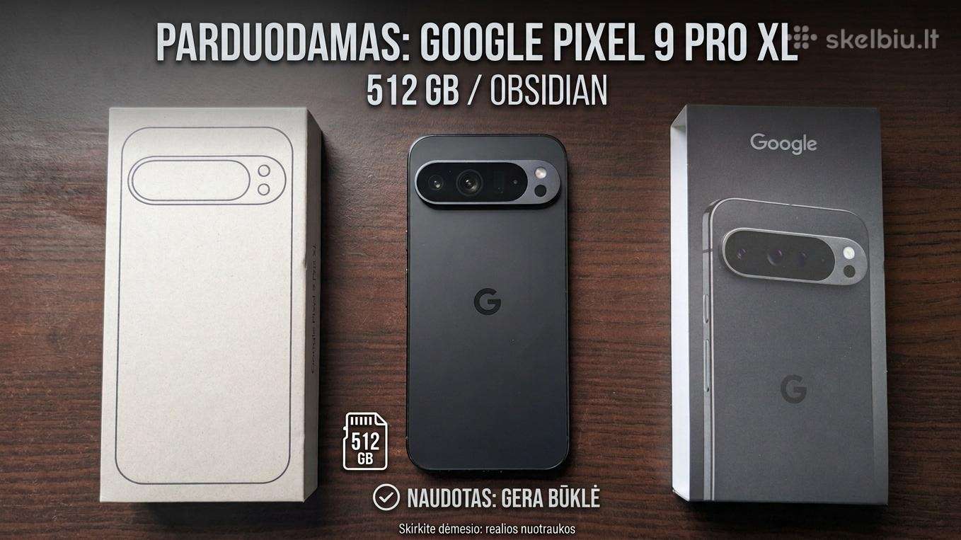Google Pixel 9 Pro XL 512 GB – puikios būklės