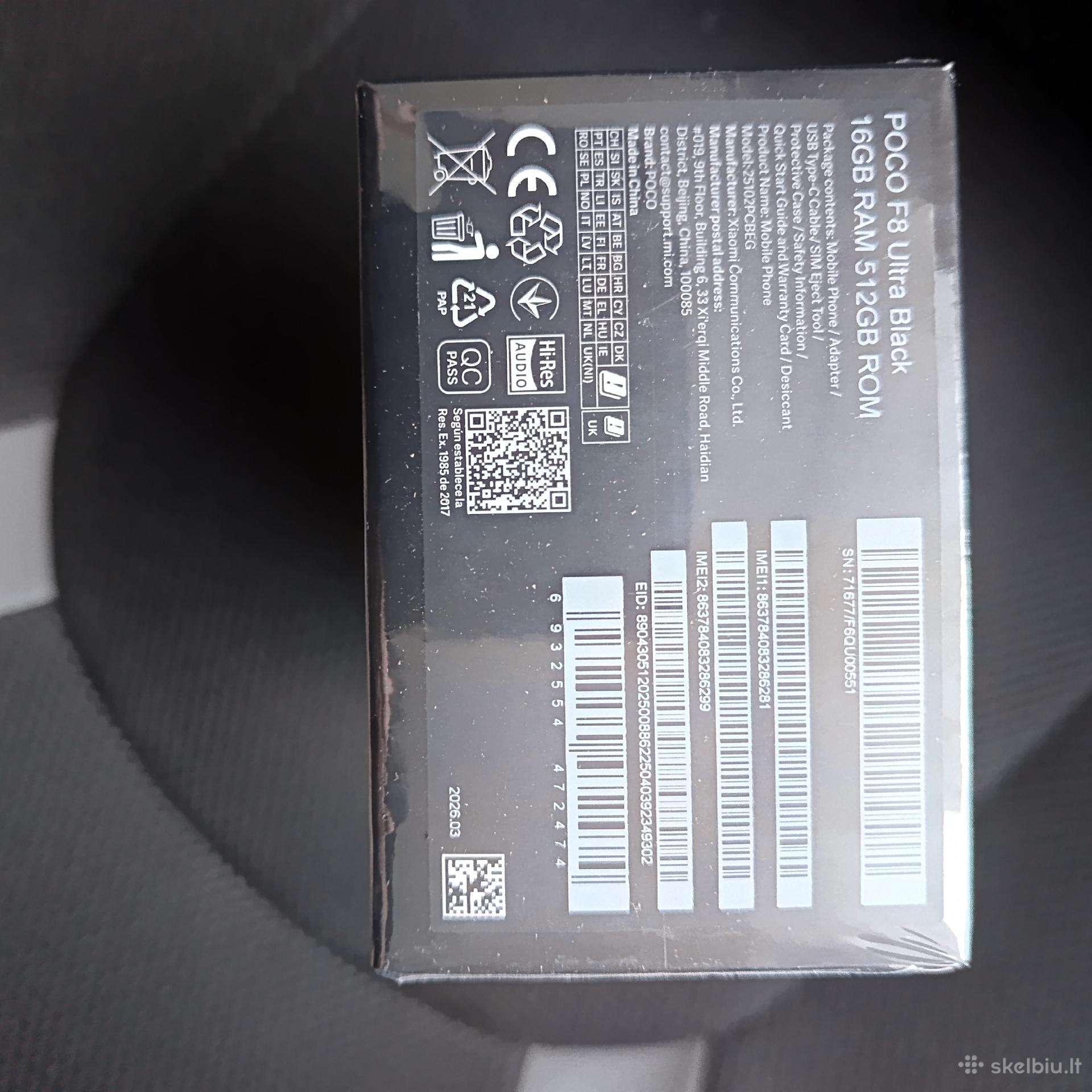 Poco F8 Ultra 16gb/512gb Black (Neišpakuota)