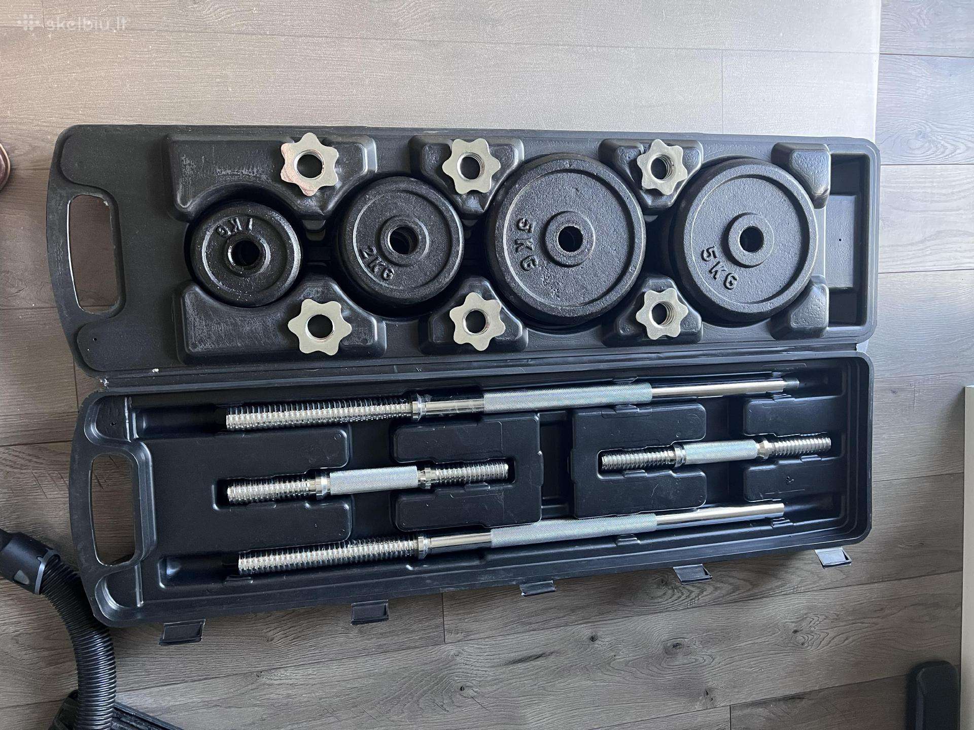 Hantelių ir štangos komplektas 50kg