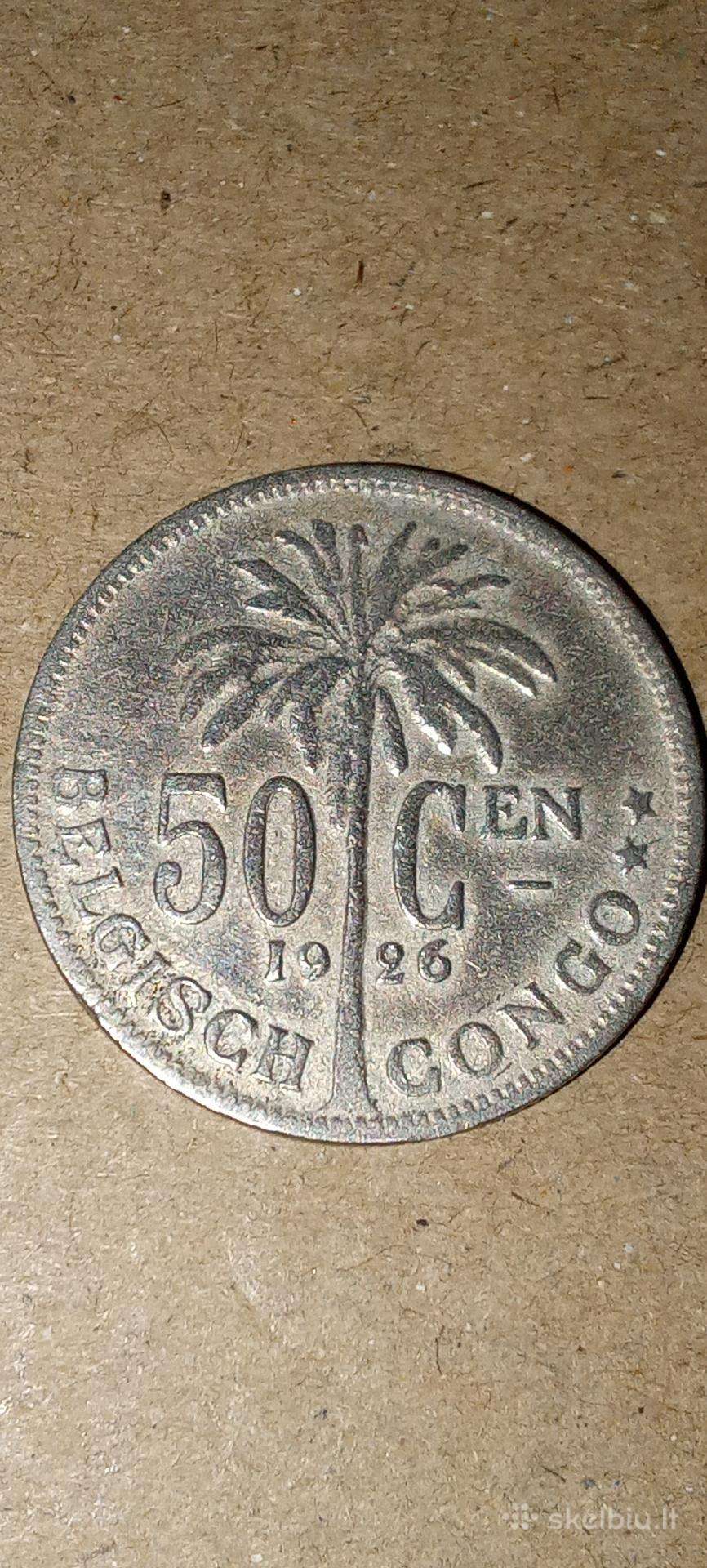 Belgijos Kongas 50 santimų 1926