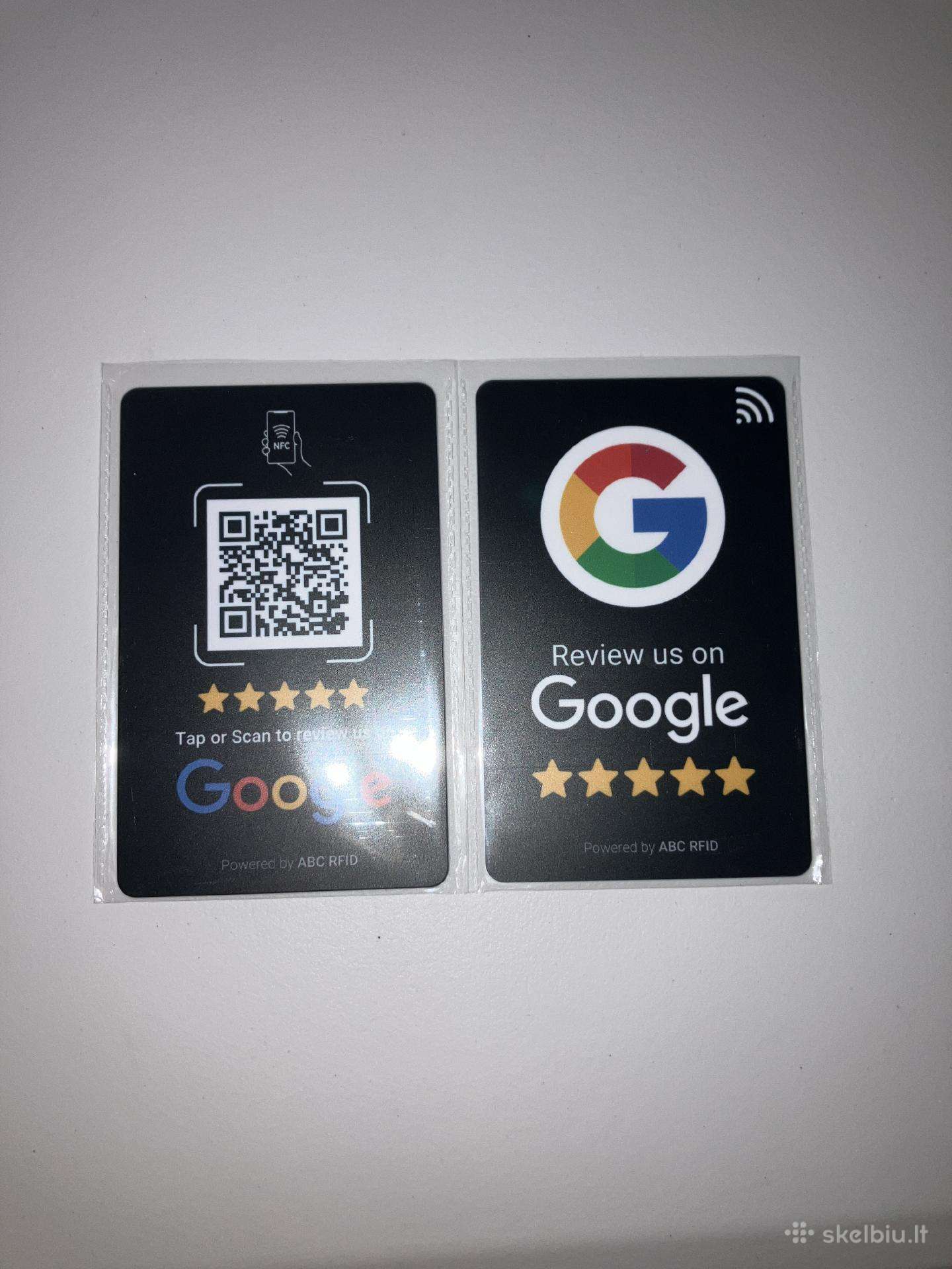 Google nfc atsiliepimų kortelės