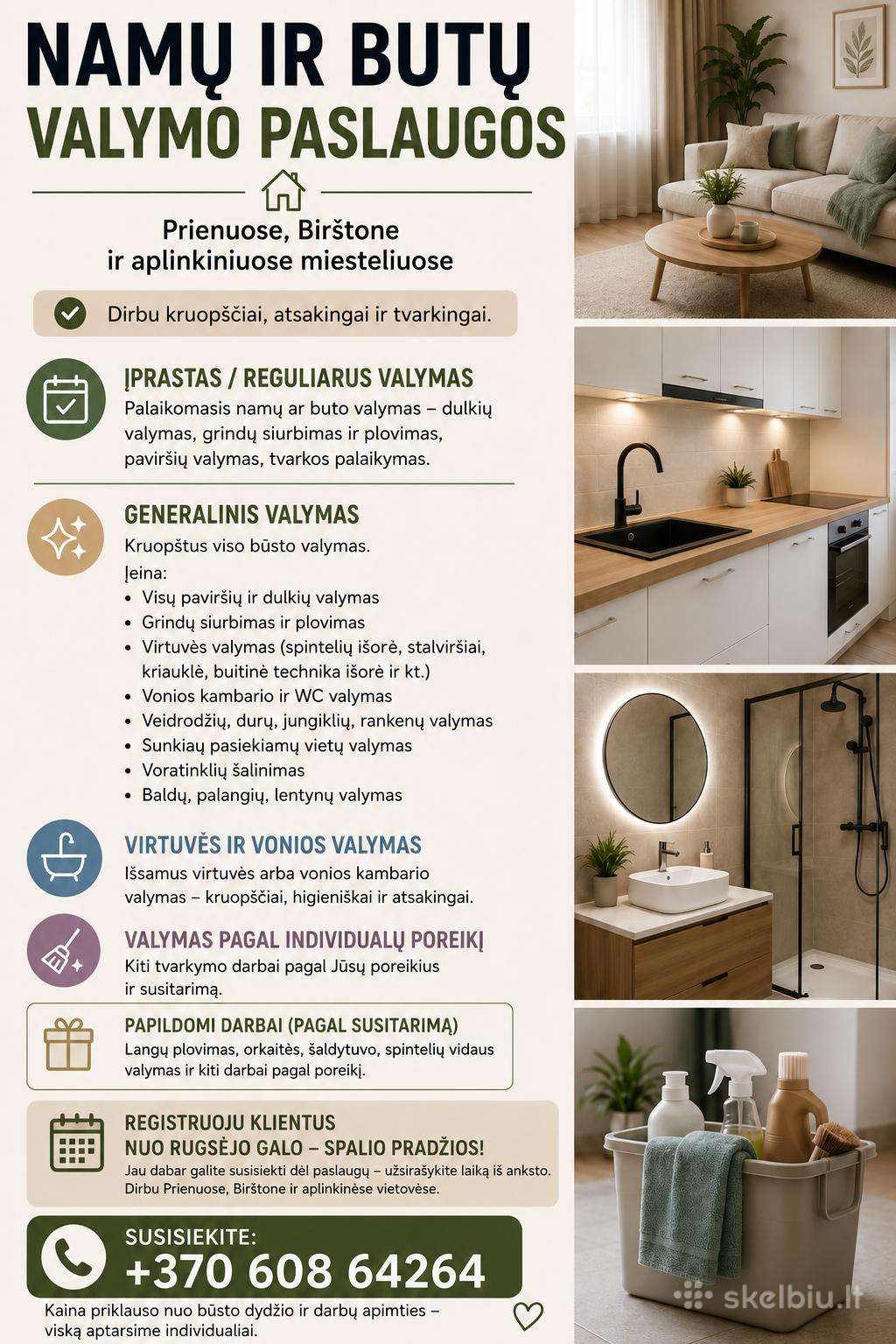 Namų ir butų valymas Prienai,birštonas ir aplink.