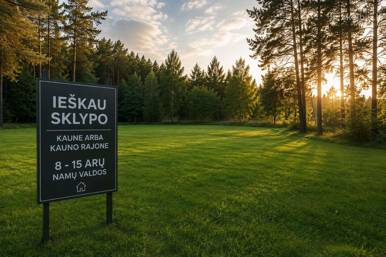 Ieškomas 8-15 arų namų valdos sklypas Kauno rajone