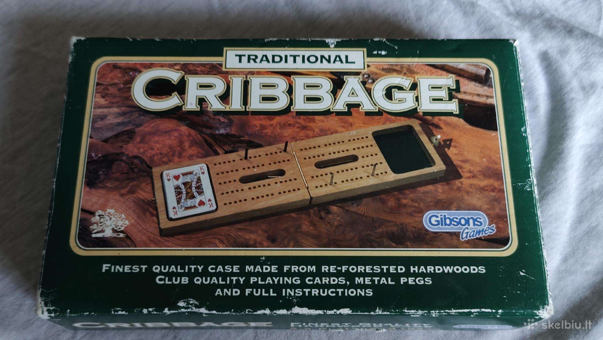 Klasikini medinis Gibsons Games Cribbage žaidimas