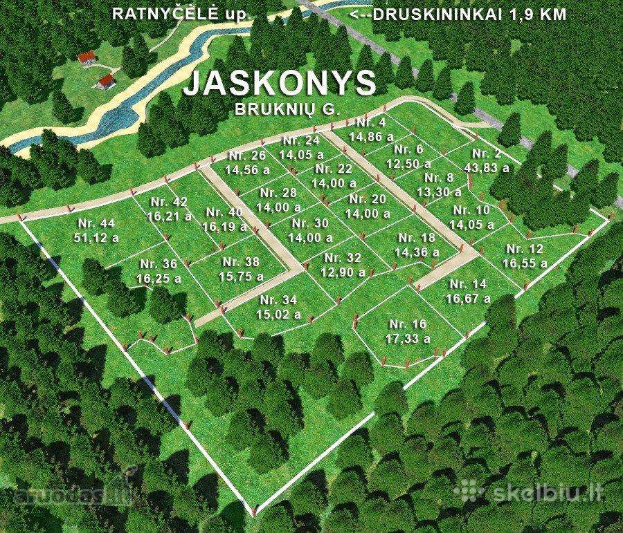 15 a namų valdos sklypas ramioje vietoje Jaskonyse