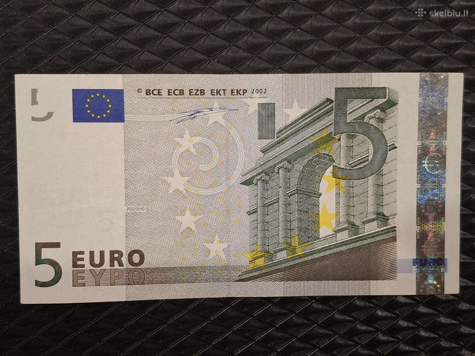 5 euro banknotas 2002 pirmas parasas