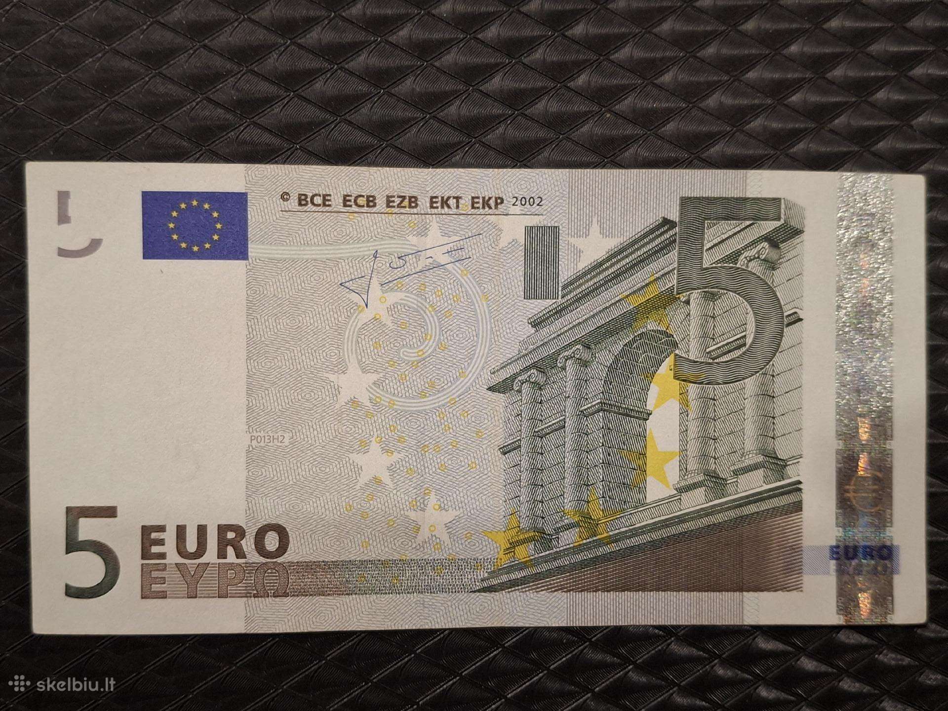 5 euro banknotas 2002 europa