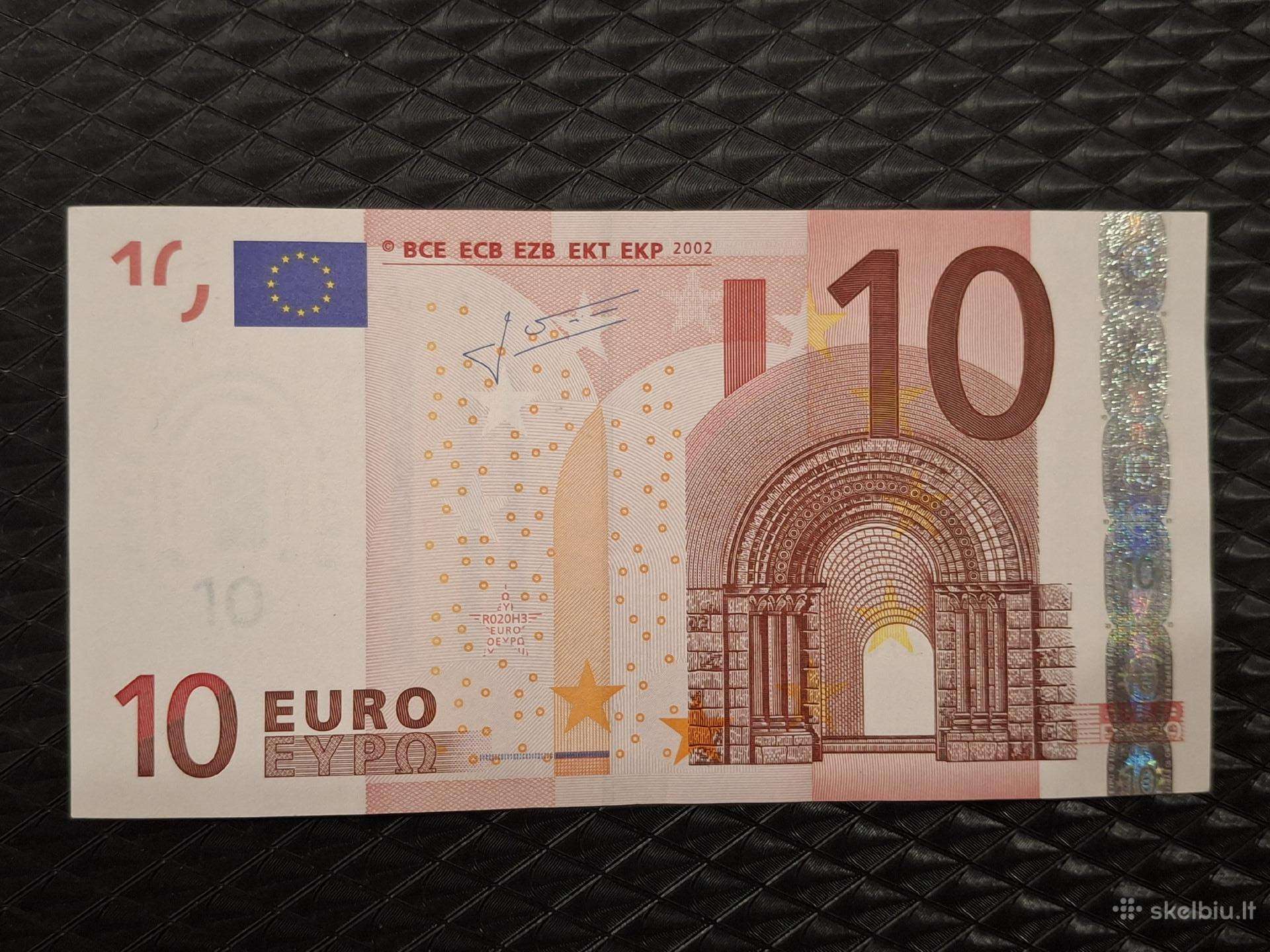 10 euro banknotas 2002 antras parasas