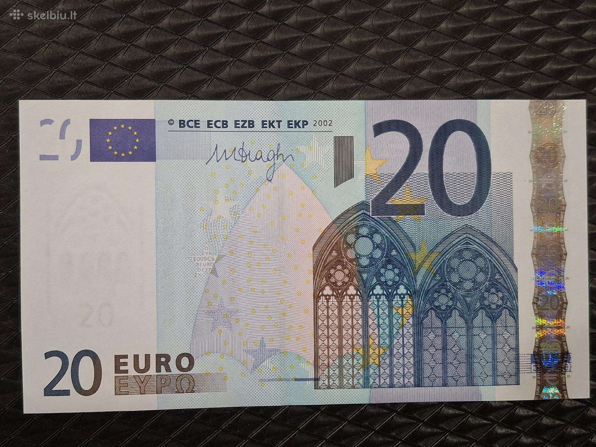 20 euro banknotas 2002 m Europa